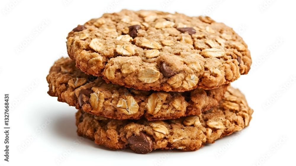 Oat cookies isolated on white background Oat cookies isolated on white background