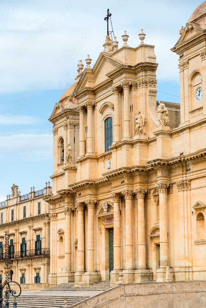 Obraz premium The Cathedral Basilica of San Nicolò is the most important Catholic place of worship in the city of Noto, province of Syracuse, Sicily, Italy