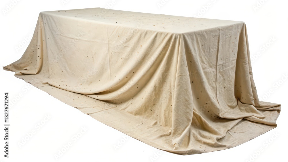 Naklejka premium Beige Fabric Draped Rectangular Object