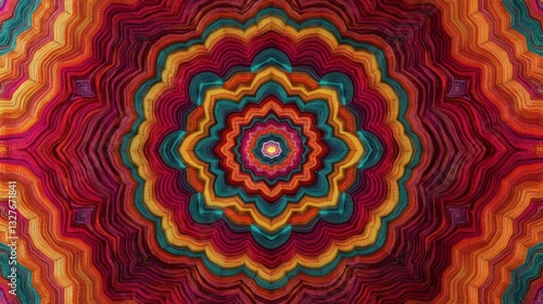 Stunning Mandala Pattern with Vibrant Colors and Intricate Geometric Design