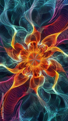 Stunning Abstract Design with Intricate Patterns and Vibrant Colors