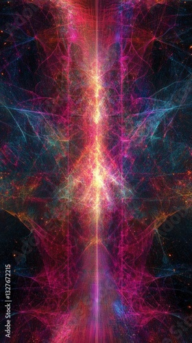 Abstract Cosmic Design: A Vibrant Exploration of the Universe's Intricate Patterns