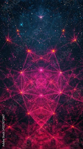 Abstract Pink Cosmic Network Design: A mesmerizing exploration of interconnectedness in the cosmos