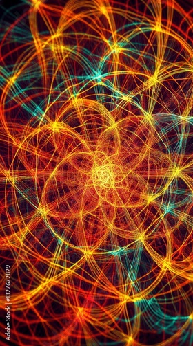 Abstract Spiral Network Design: A Colorful Fractal Art