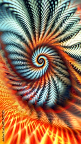 Abstract Spiral Design: A Visual Symphony of Colors and Patterns