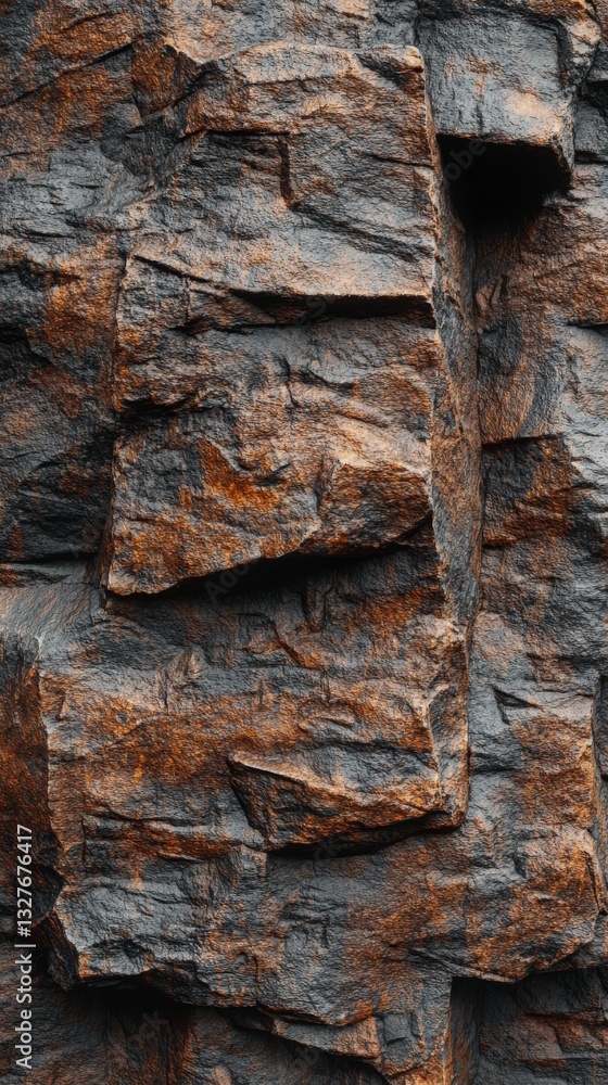 Obraz premium Stunning Close-up of Rugged Rock Formations, Capturing Nature's Raw Power