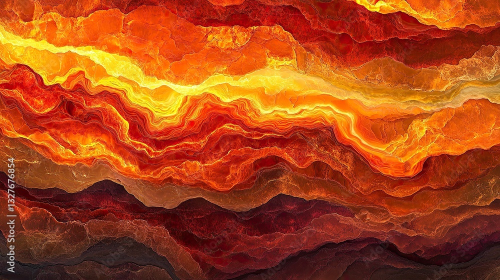 Intense molten liquid ribbons of fiery orange Intense molten liquid ribbons of fiery orange