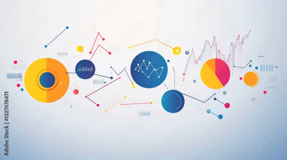 Obraz premium Diagram chart graph elements vector business infographic flow sheet data template arrows and circle progress diagrammatic report seamless pattern background