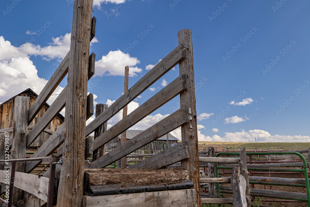 Wood Livestock Loading ramp ranch cattle Wood Livestock Loading ramp ranch cattle