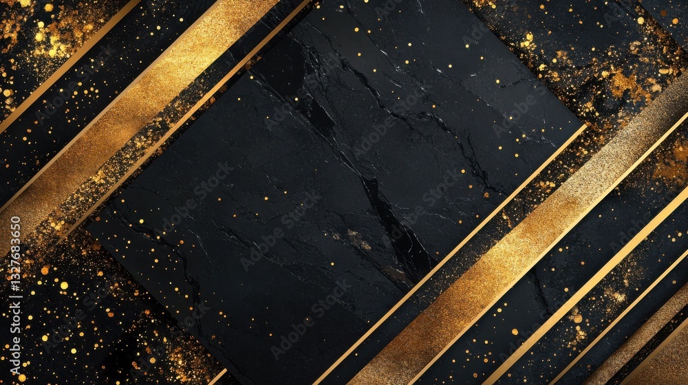 Fototapeta premium Marble with golden texture background vector illustration design for wedding invitation card, banner, cover, luxury pattern template