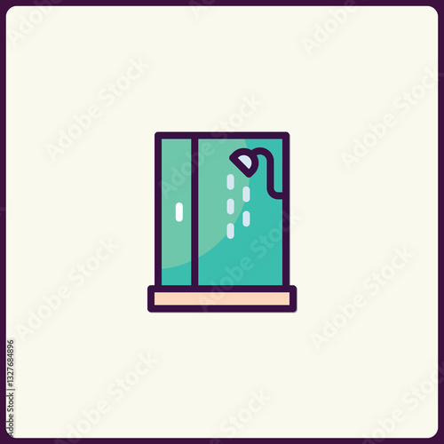 Stylish depiction of a shower stall offering freshness and relaxation