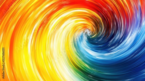 Colorful Abstract Swirl of Bright Hues in Motion and Energy