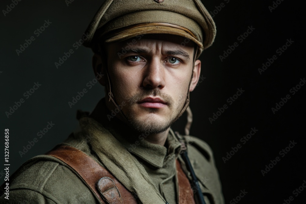 A detailed shot of someone in a uniform A detailed shot of someone in a uniform