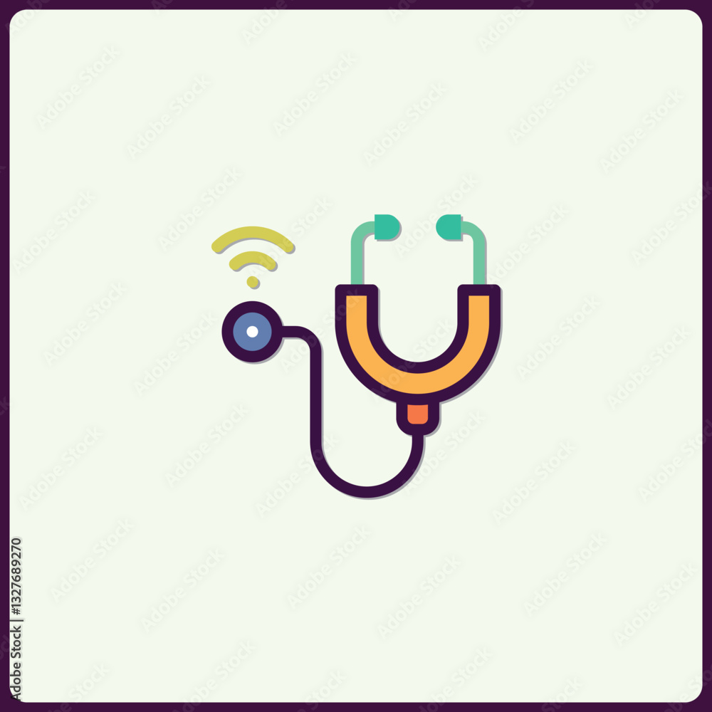 Stylized medical device stethoscope with signal indicator, for healthcare applications Stylized medical device stethoscope with signal indicator, for healthcare applications