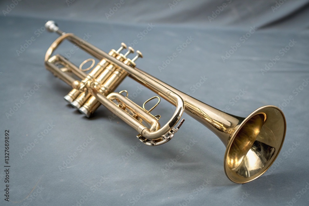 Naklejka premium trumpet isolated on black