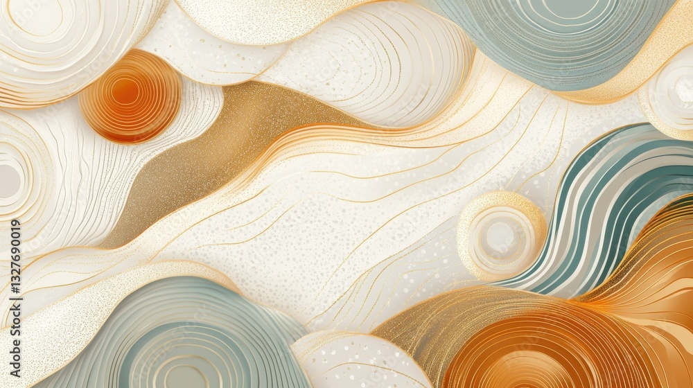 Obraz premium Luxury abstract Banner background vector. Modern geometric shapes an d gold line art wallpaper design for website, prints, cover, backdrop, Wall art and wall decoration.