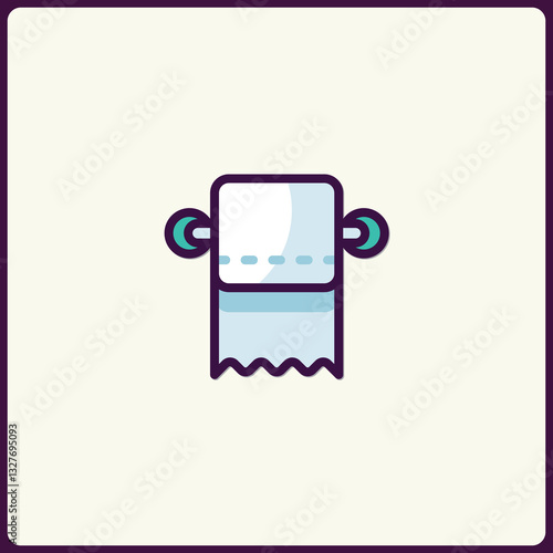 Stylish Toilet Paper Roll Icon with Modern Design Elements and soft colors