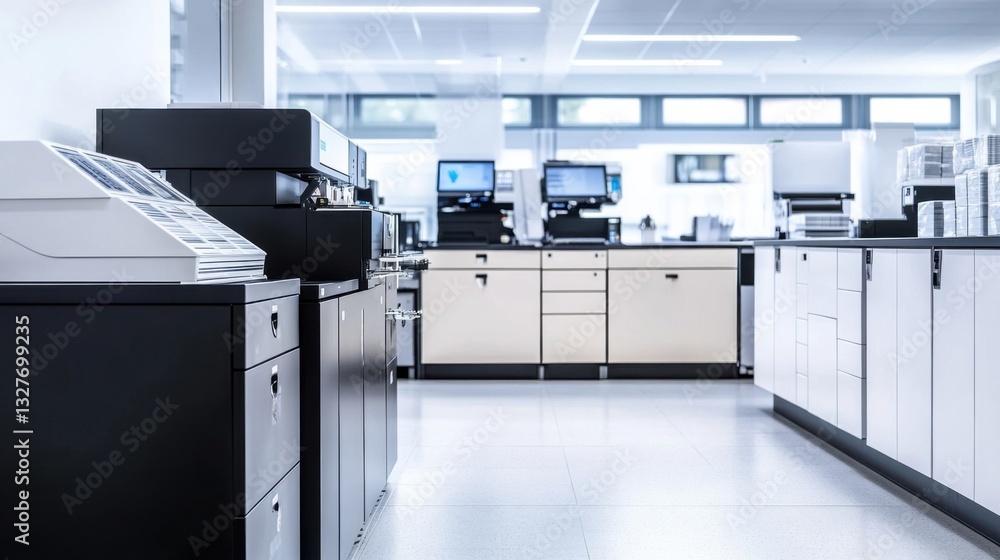 Modern Office Space with Sleek Furniture and Advanced Equipment Modern Office Space with Sleek Furniture and Advanced Equipment