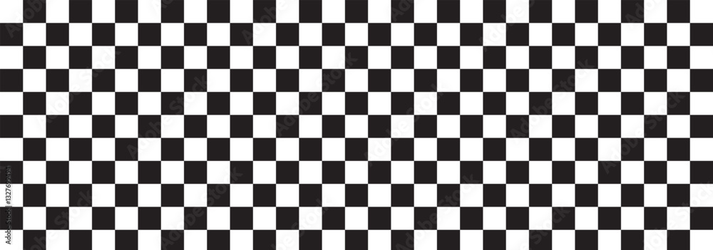 Race checker flag seamless pattern. Black and white rally texture. Checkerboard finish f1 design pattern. Squared grid. Vector Illustration on white background. Race checker flag seamless pattern. Black and white rally texture. Checkerboard finish f1 design pattern. Squared grid. Vector Illustration on white background.