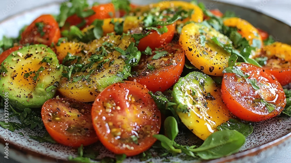Colorful tomato and avocado salad Colorful tomato and avocado salad
