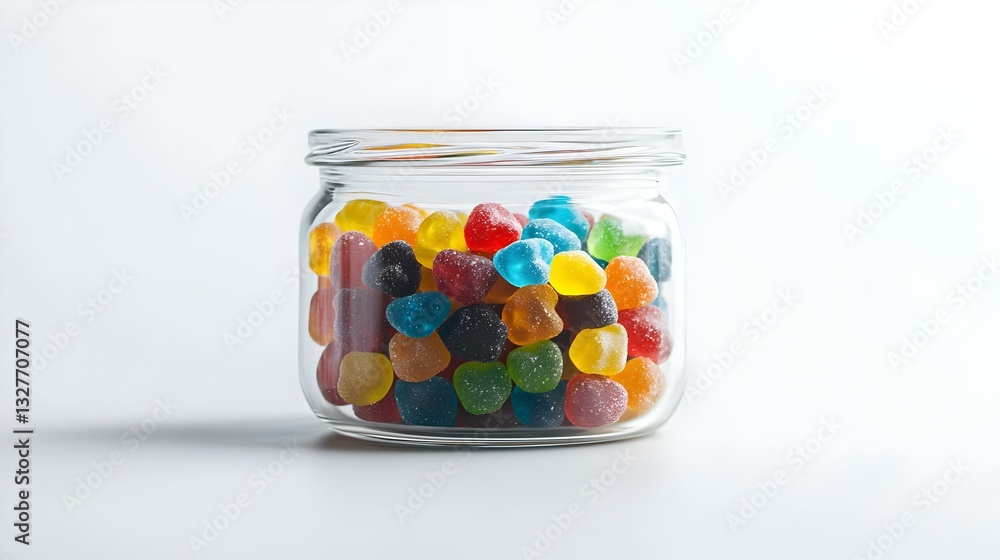 Jar of Jelly Beans isolated on white background Jar of Jelly Beans isolated on white background