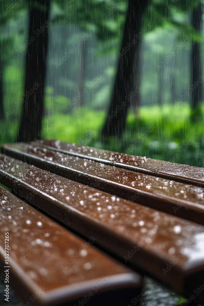 Fototapeta premium bench in the rain