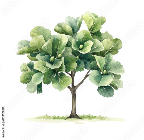Watercolor Fiddle Leaf Fig Tree