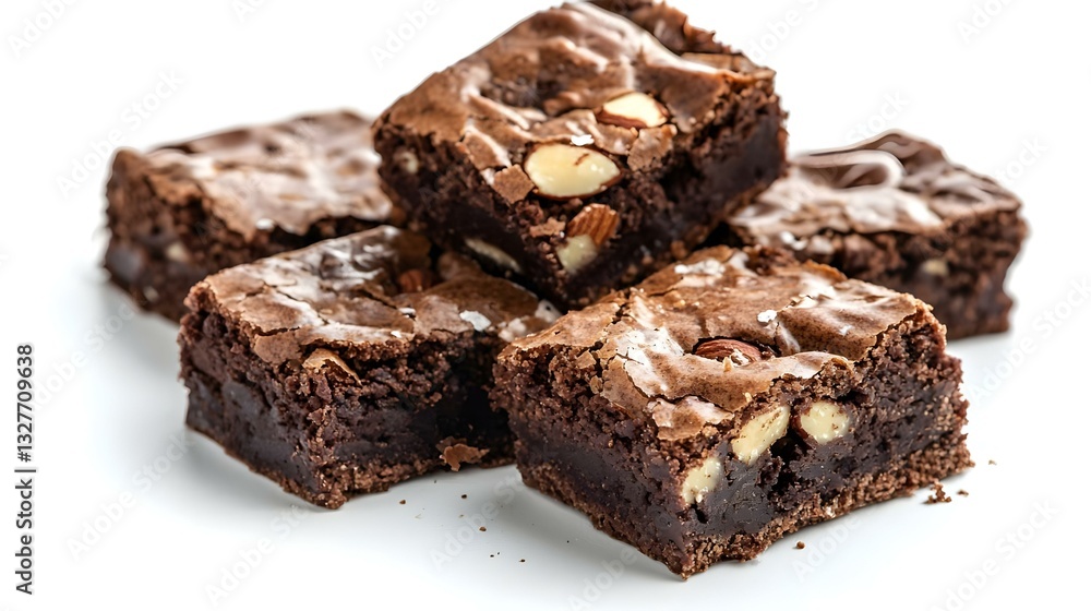 Stack of Brownies isolated on white background Stack of Brownies isolated on white background