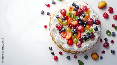 Wallpaper Mural Fruit Cake isolated on white background Torontodigital.ca