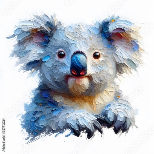 코알라, 임파스토 기법 일러스트, jpeg (Koala, Impasto Techniques Illustration, jpeg)