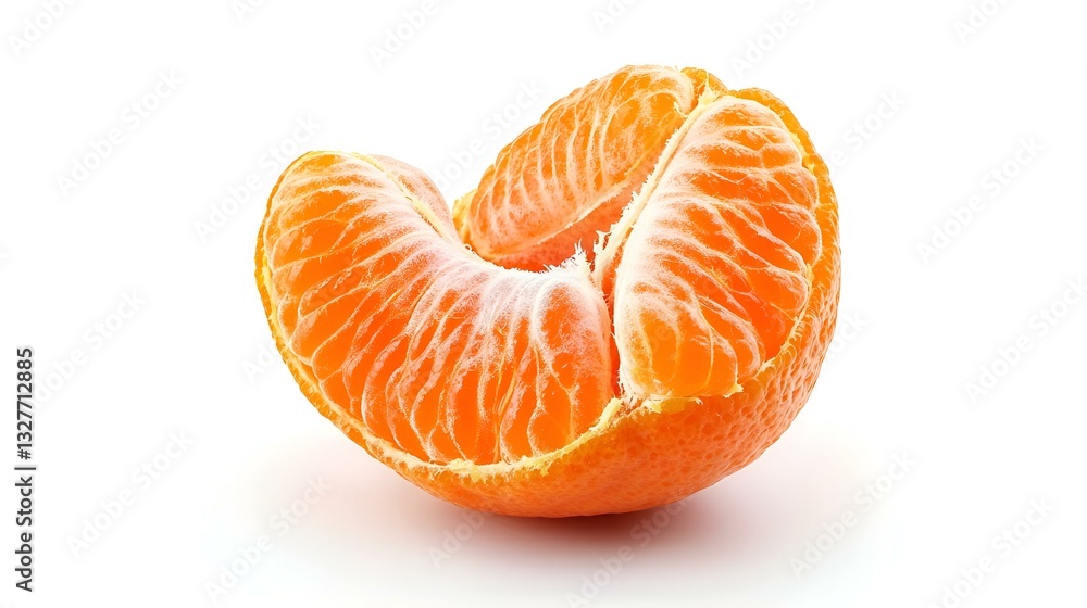 Fresh Mandarin Orange Segment Isolated on White Background Fresh Mandarin Orange Segment Isolated on White Background