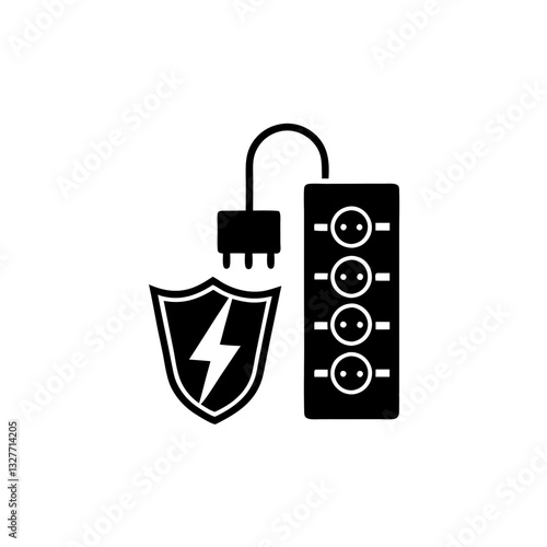 creative details power surge protector icon vector illustration