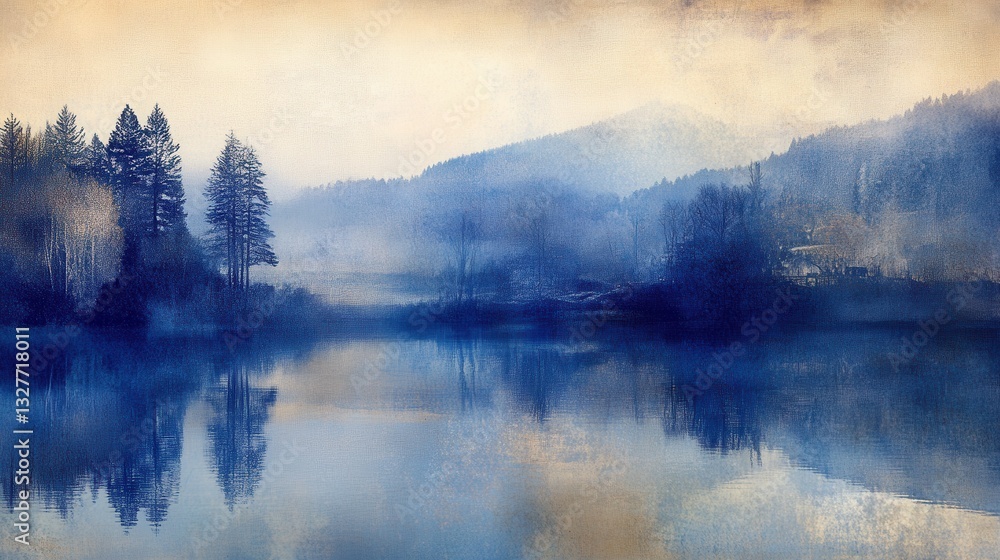 Fototapeta premium Serene Twilight Reflections Over Calm Waters