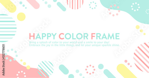 ポップな背景素材（フレーム　メンフィス　バナー　タイトル　見出し　セール）