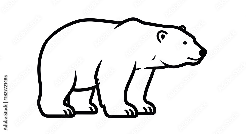 Fototapeta premium Isolated Majestic Wildlife: Bear Outlining Vector