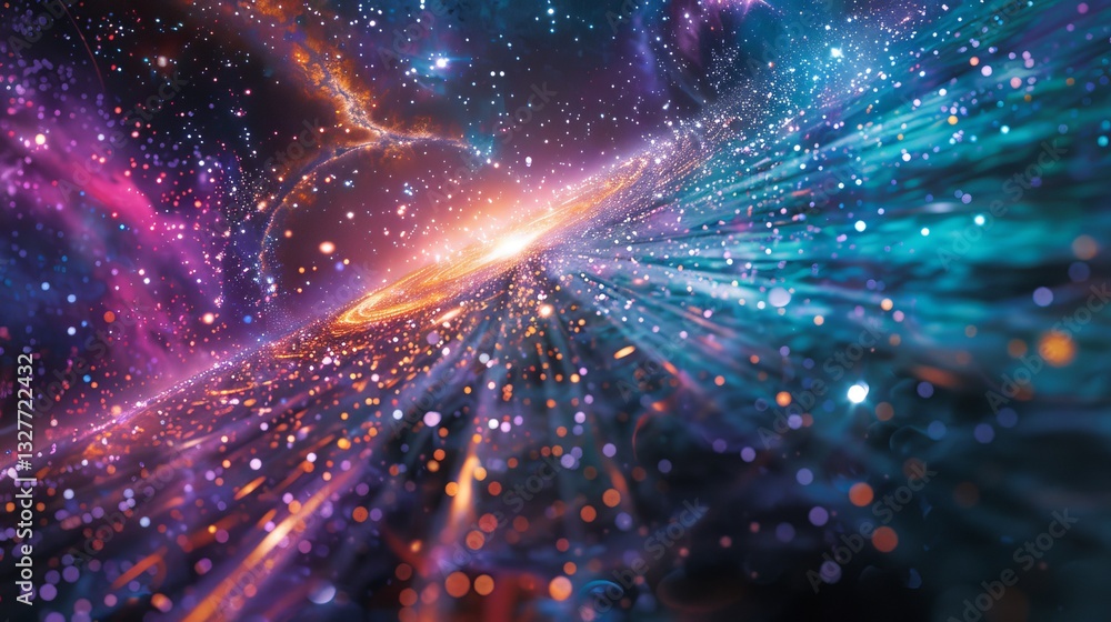 A mesmerizing cosmic scene showcasing vibrant colors and shimmering stars, evoking a sense of wonder in the universe. A mesmerizing cosmic scene showcasing vibrant colors and shimmering stars, evoking a sense of wonder in the universe.