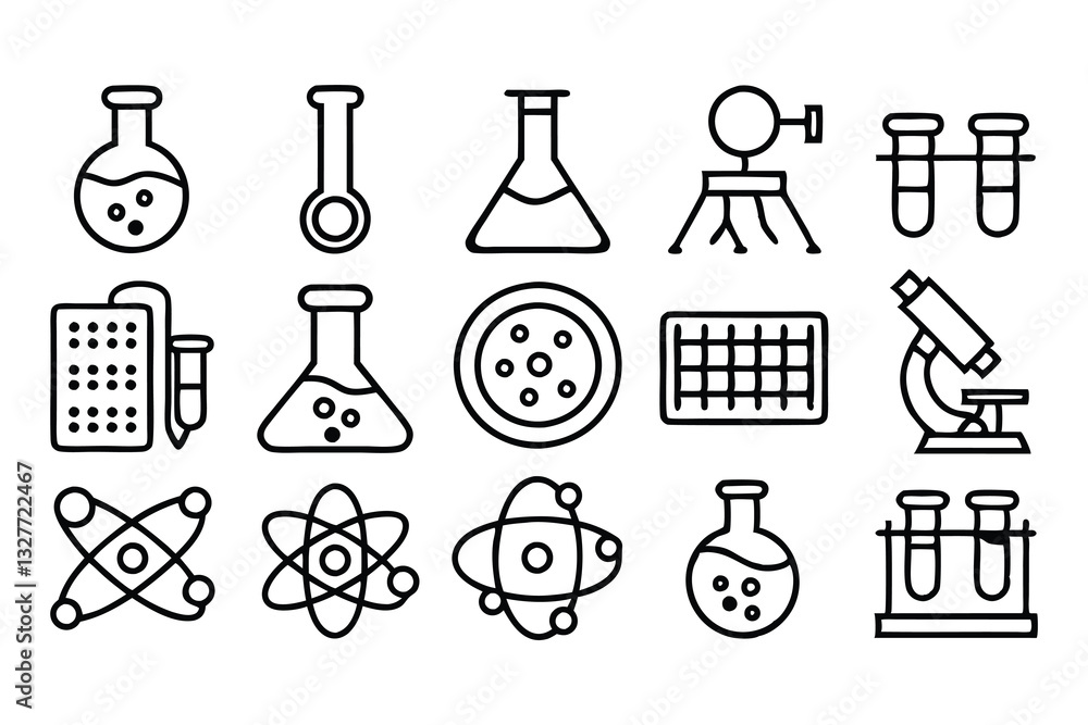 Obraz premium science chemistry and laboratory editable stroke