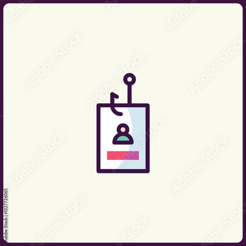 Phishing identity theft icon, fraudulent access to personal information icon
