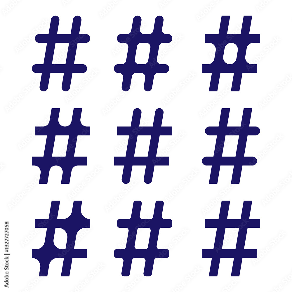 Fototapeta premium Different hashtag models