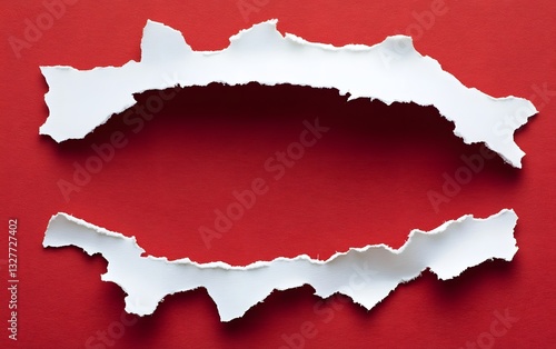 Wallpaper Mural Torn White Paper on Red Background Abstract Texture Torontodigital.ca