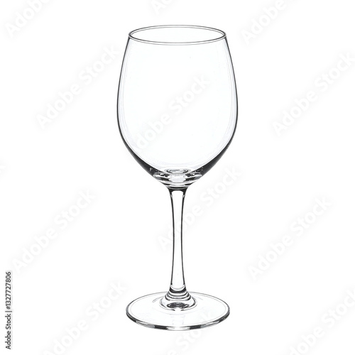 Empty wine glass, crystal clear, elegant and shiny. Perfect for wine tasting, restaurant, and bar settings.