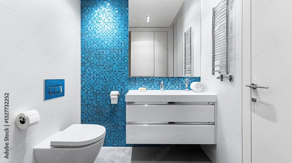 A bright and airy small bathroom with white walls