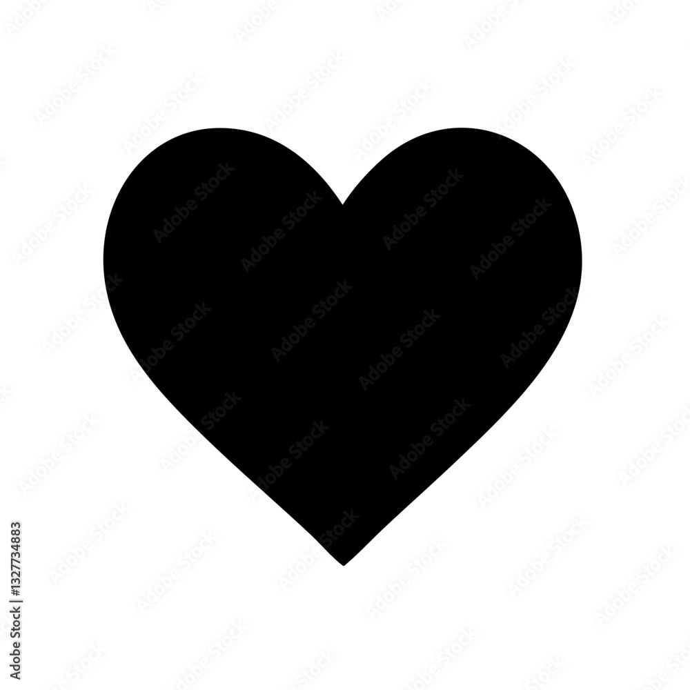Black heart shape, simple design, solid silhouette, minimalist icon, love symbol, graphic element Black heart shape, simple design, solid silhouette, minimalist icon, love symbol, graphic element