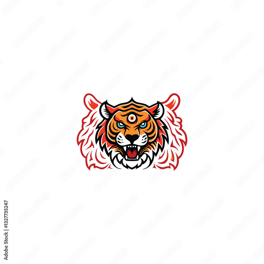 Fototapeta premium Majestic Tiger Head Logo Design