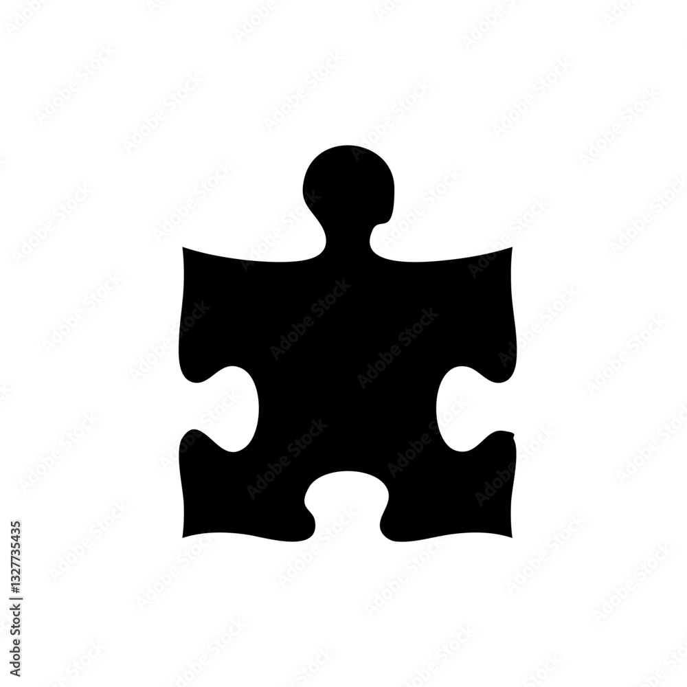 black silhouette, single puzzle piece, jigsaw element, minimalist design, stark contrast, simple shape, iconic symbol, negative space black silhouette, single puzzle piece, jigsaw element, minimalist design, stark contrast, simple shape, iconic symbol, negative space