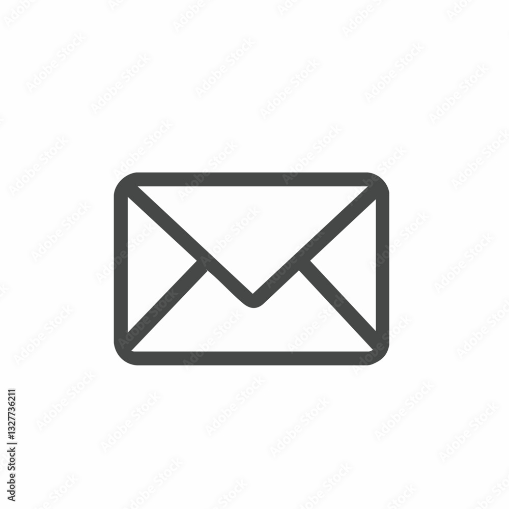 Email icon, simple design, gray outline, white background, minimal, abstract, communication symbol, envelope shape, geometric Email icon, simple design, gray outline, white background, minimal, abstract, communication symbol, envelope shape, geometric