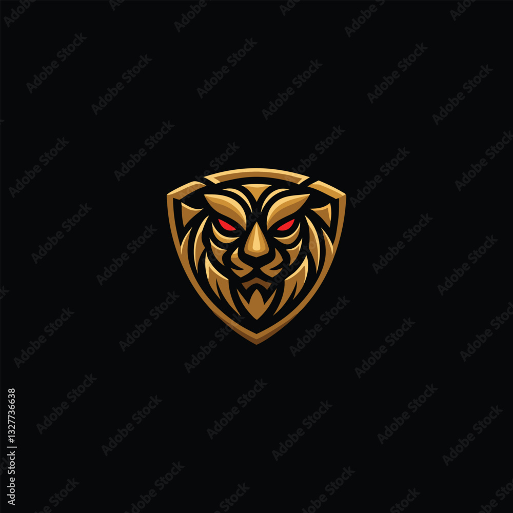 Fototapeta premium Fierce Guard Tiger Shield Emblem