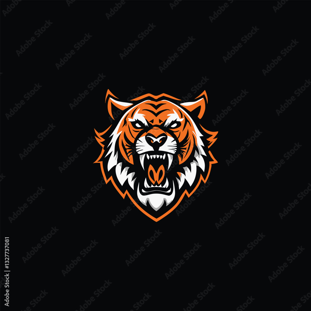 Obraz premium Fierce Alpha Tiger Logo Design
