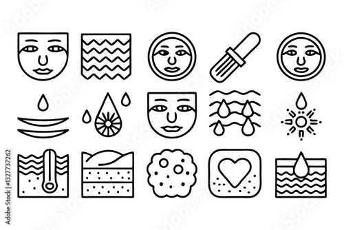 skin care and health related editable stroke outli