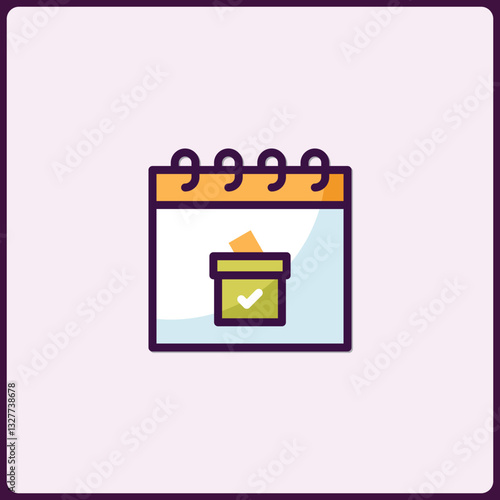 Voter Registration Reminder with Checkmark Icon on Calendar Date Symbol